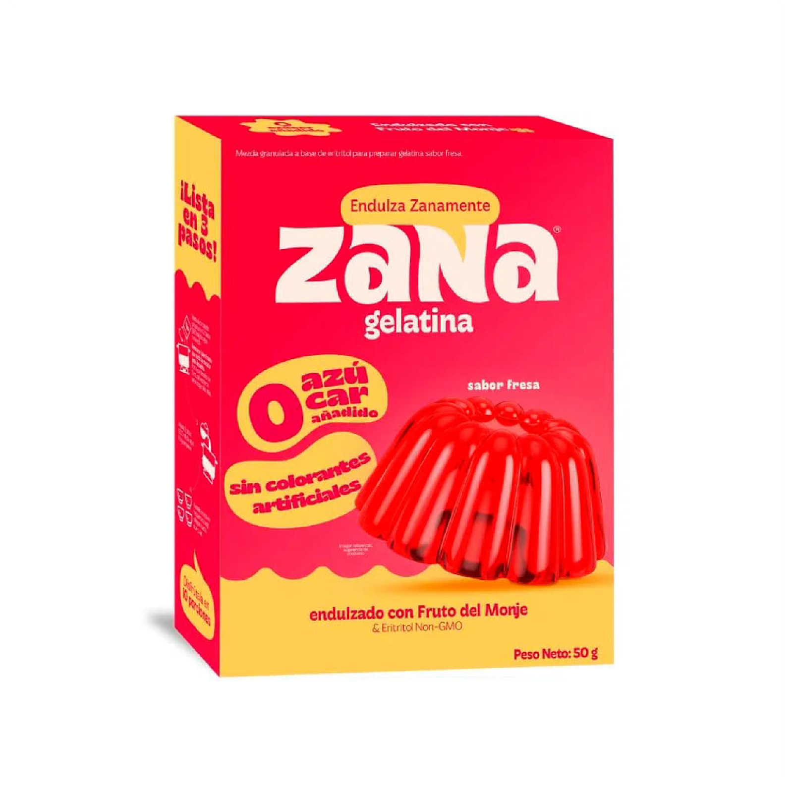 GELATINA SIN AZÚCAR SABOR FRESA ZANA